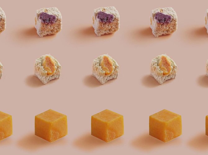 granules and food 